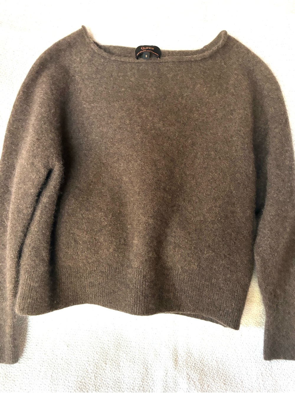 Quince 100% Mongolian Cashmere Brown Cropped Sweater Women’s Small Petite - Picture 3 of 7